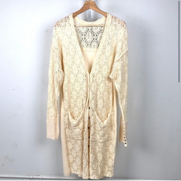 Free People Runaway Crochet duster cardigan - Picture 5 of 7